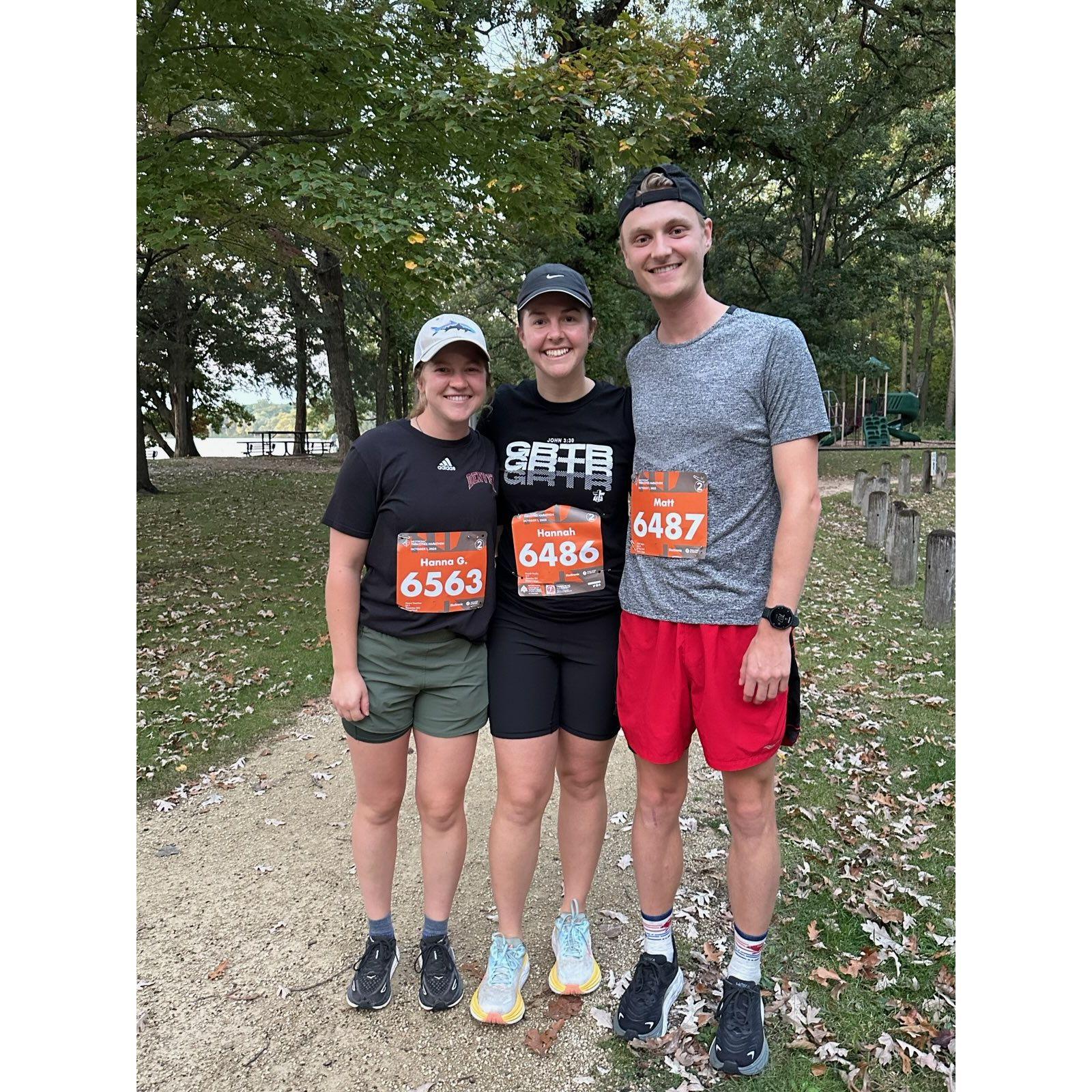 Running a MARATHON with Hanna G (one of Hannah's roommates and local legend)