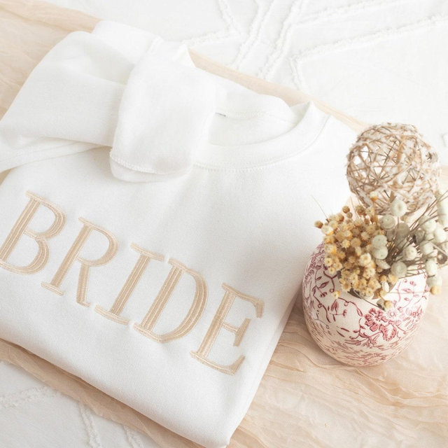 Embroidered Bride Sweatshirt, Bride Gifts, Bridal Shower Gift, Bride to Be Gift, Future Mrs Gifts, Honeymoon Sweatshirt, BRID-C-250