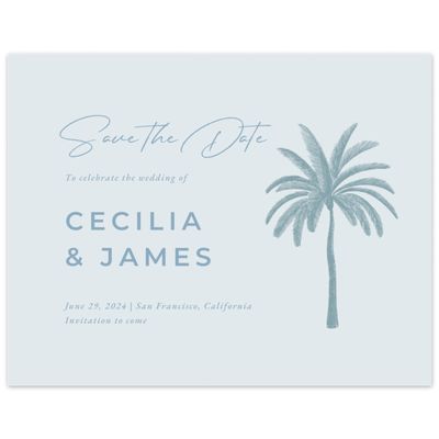 Ice, Blue Wedding Digital Save the Date - Seaview Landscape