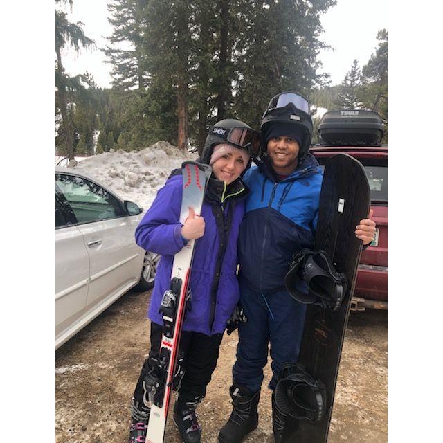 Aaron's first time snowboarding in Colorado!