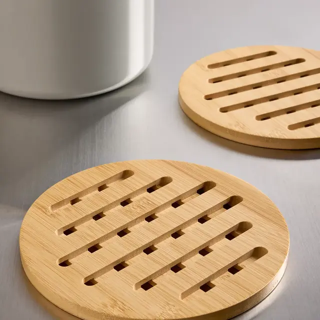 Arch Studio Set of 2 Round Bamboo Trivets
