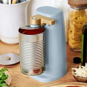 Beautiful Electric Can Opener, Auto-Turn, Knife Sharpener, Bottle Opener, Easy-Clean, Corded, One-Touch, Stainless Steel Blade (Cornflower Blue)