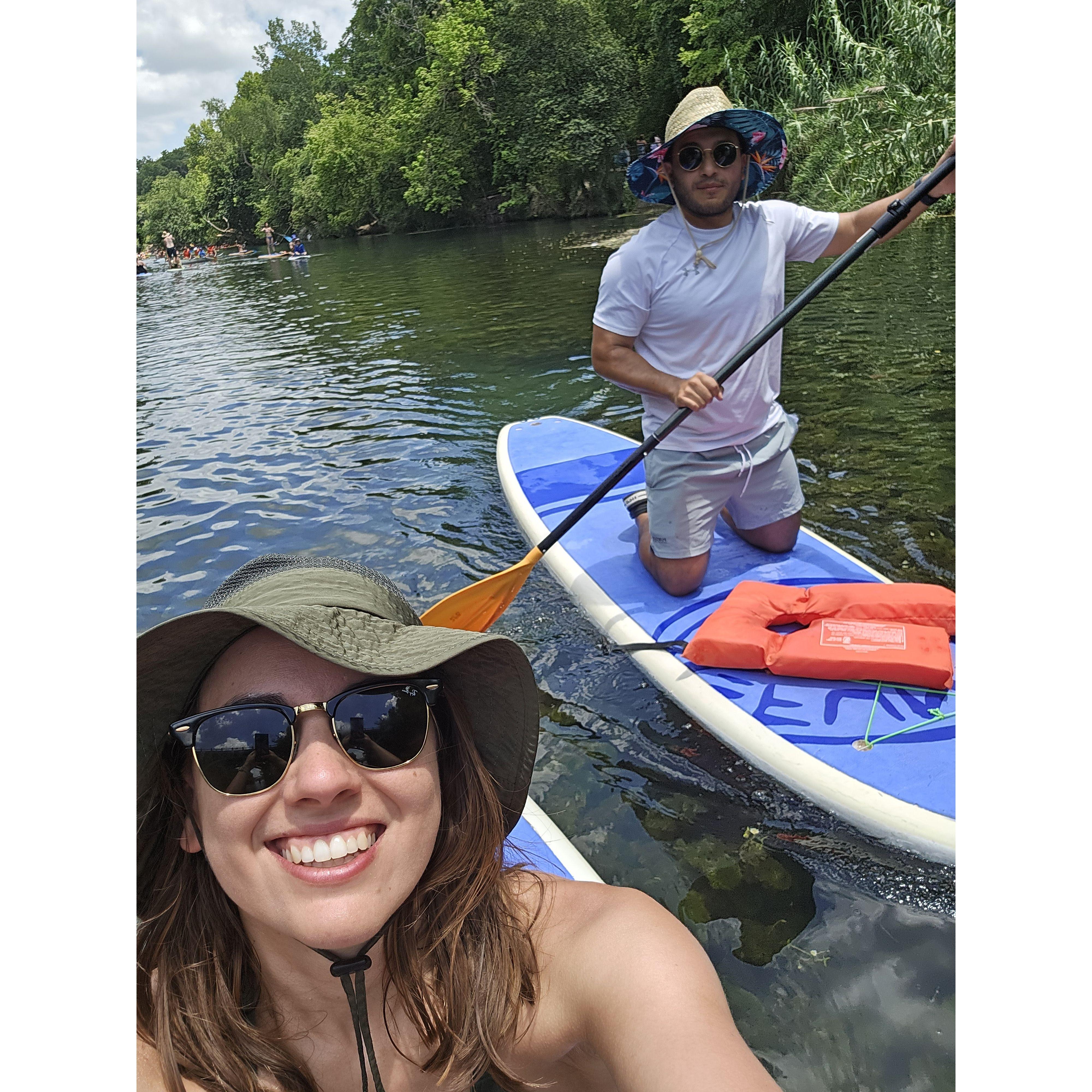 Our first time paddling boarding together