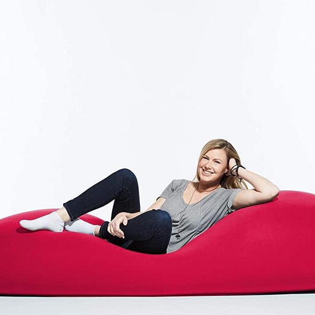 Yogibo Max 6-Foot Beanbag Chair, Bean Bag Couch with a Washable Outer Cover, Customer Favorite Cozy Sofa for Gaming, Reading, and Relaxing, Filled with Soft Micro-Beads, Red