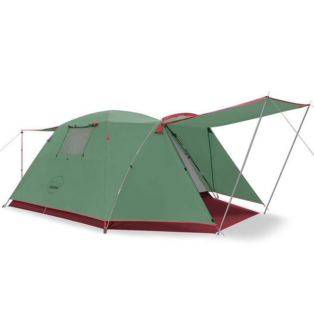 KAZOO Outdoor Camping Tent Durable Waterproof, Family Large Tents 4 Person, Easy Setup Tent with Porch Double Layer