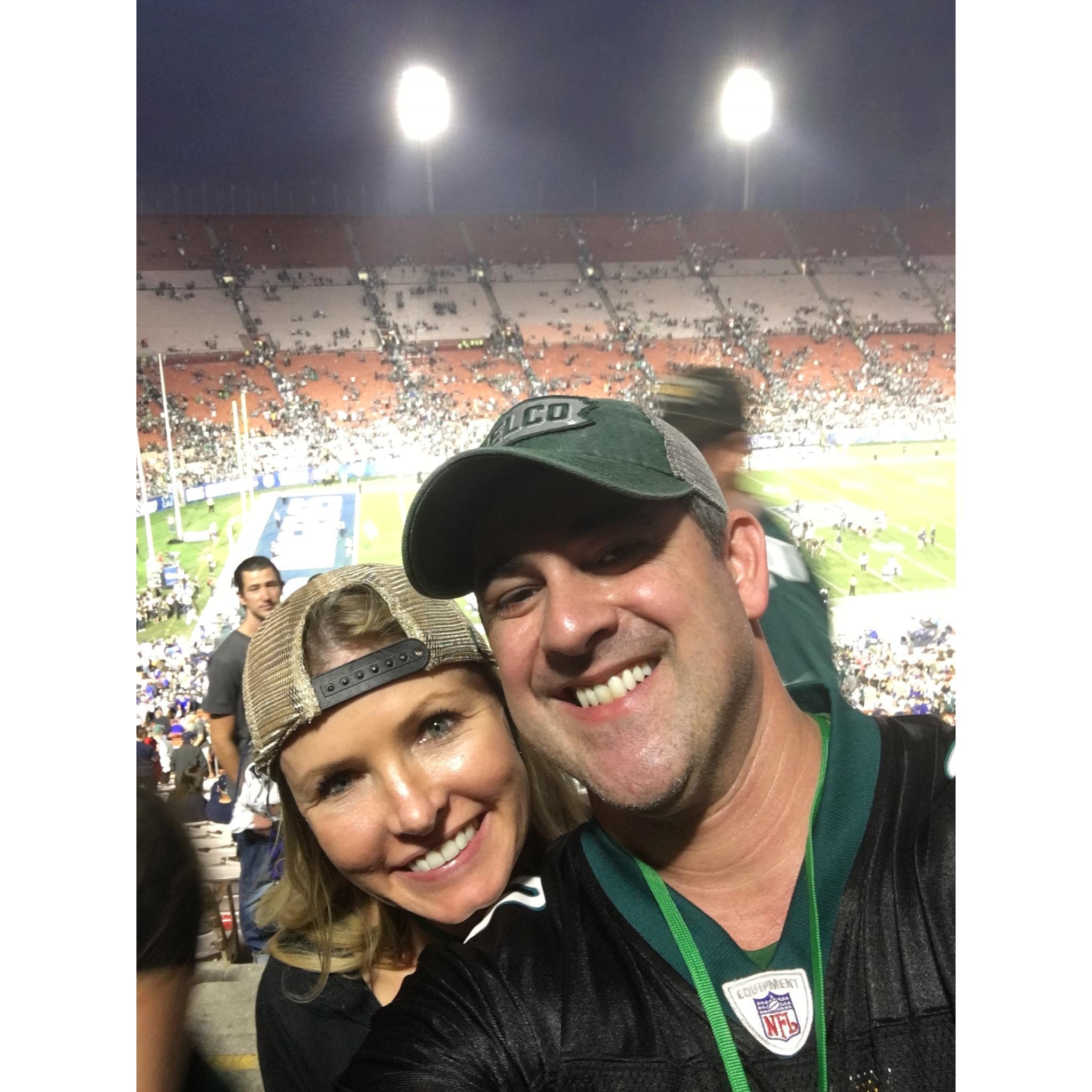 First Eagles game together.... Go birds! We won!