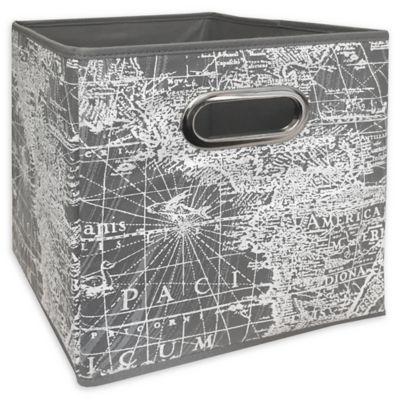 Relaxed Living Vintage Map 11-Inch Collapsible Storage Bin