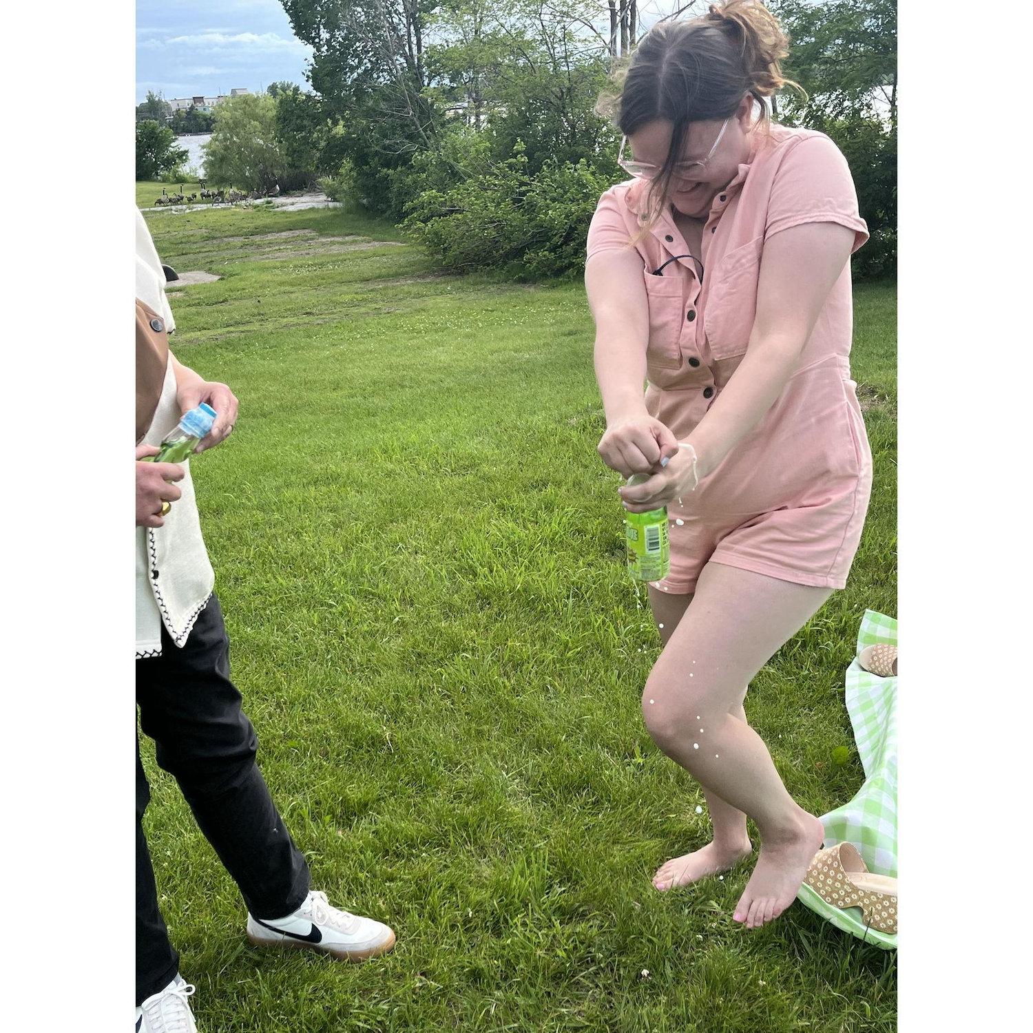 Anna's proposal: popping Japanese sodas (no bubbly in the park)