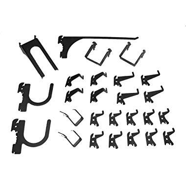 Wall Control KT-200-DLX B Slotted Storage Panel Deluxe Hook Assortment, Black