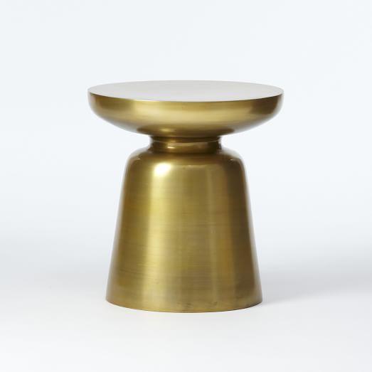 Martini Side Table, Antique Brass