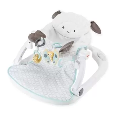 Fisher-Price® Lamb Sit-Me-Up Floor Seat with Tray in White/Teal