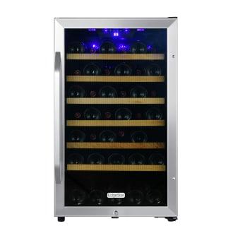 EdgeStar 20 Inch Wide 44 Bottle Capacity Free Standing Wine Cooler with Reversible Door and LED Lighting