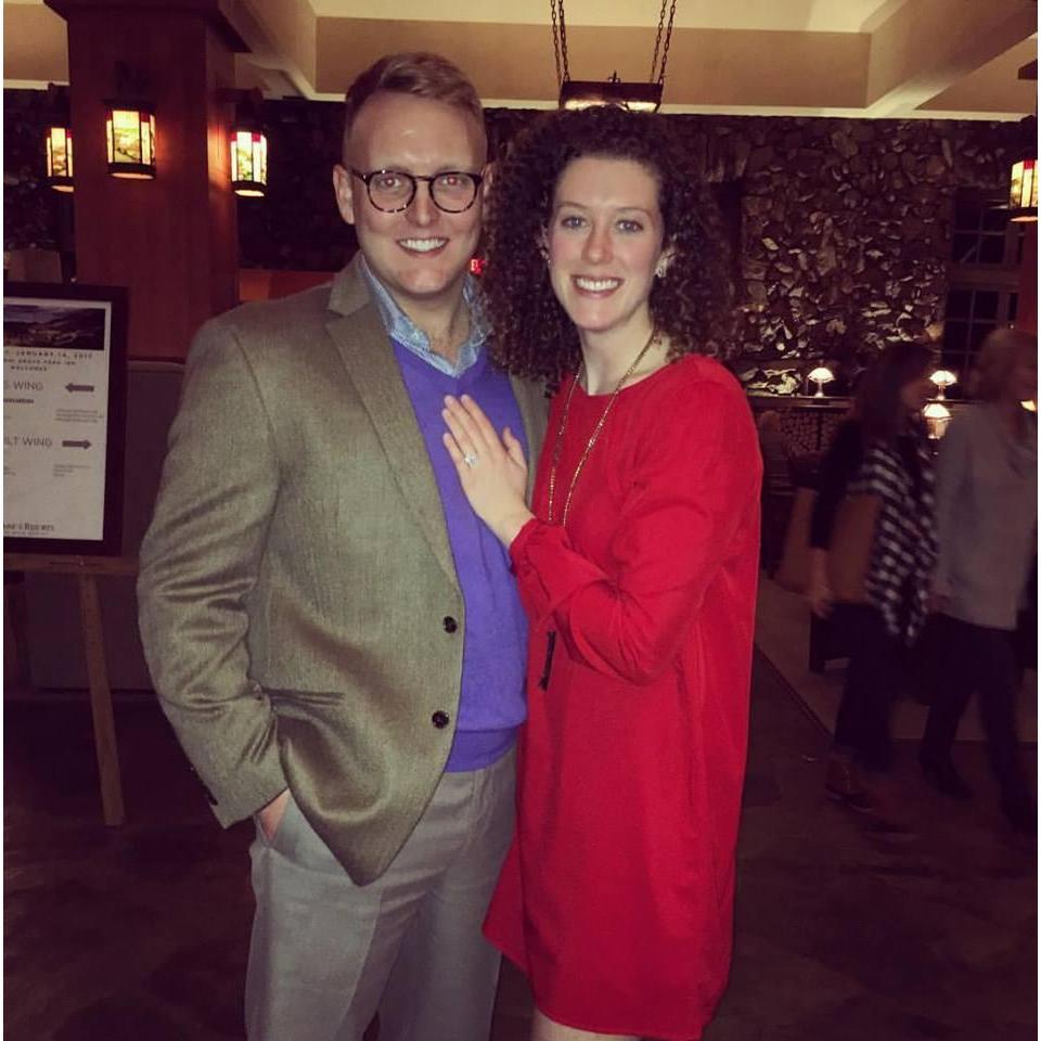 This was taken just before dinner on the night we got engaged!