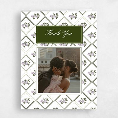 Purple Bordered Wedding Thank You - Cassie Photo