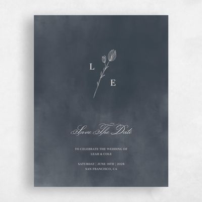 Navy, Blue Wedding Save the Date - Dubuque Stamp