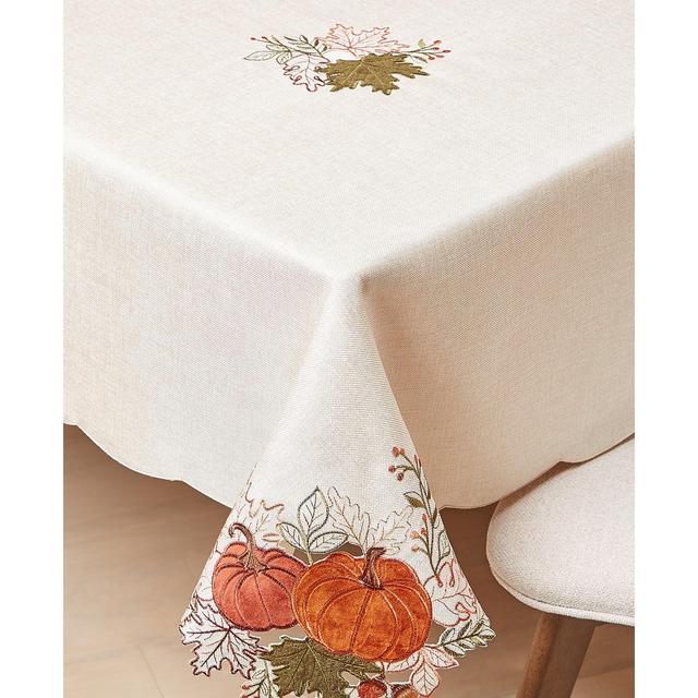 Elrene Pumpkin Farm Cutwork Fabric Tablecloth, 60" x 84"