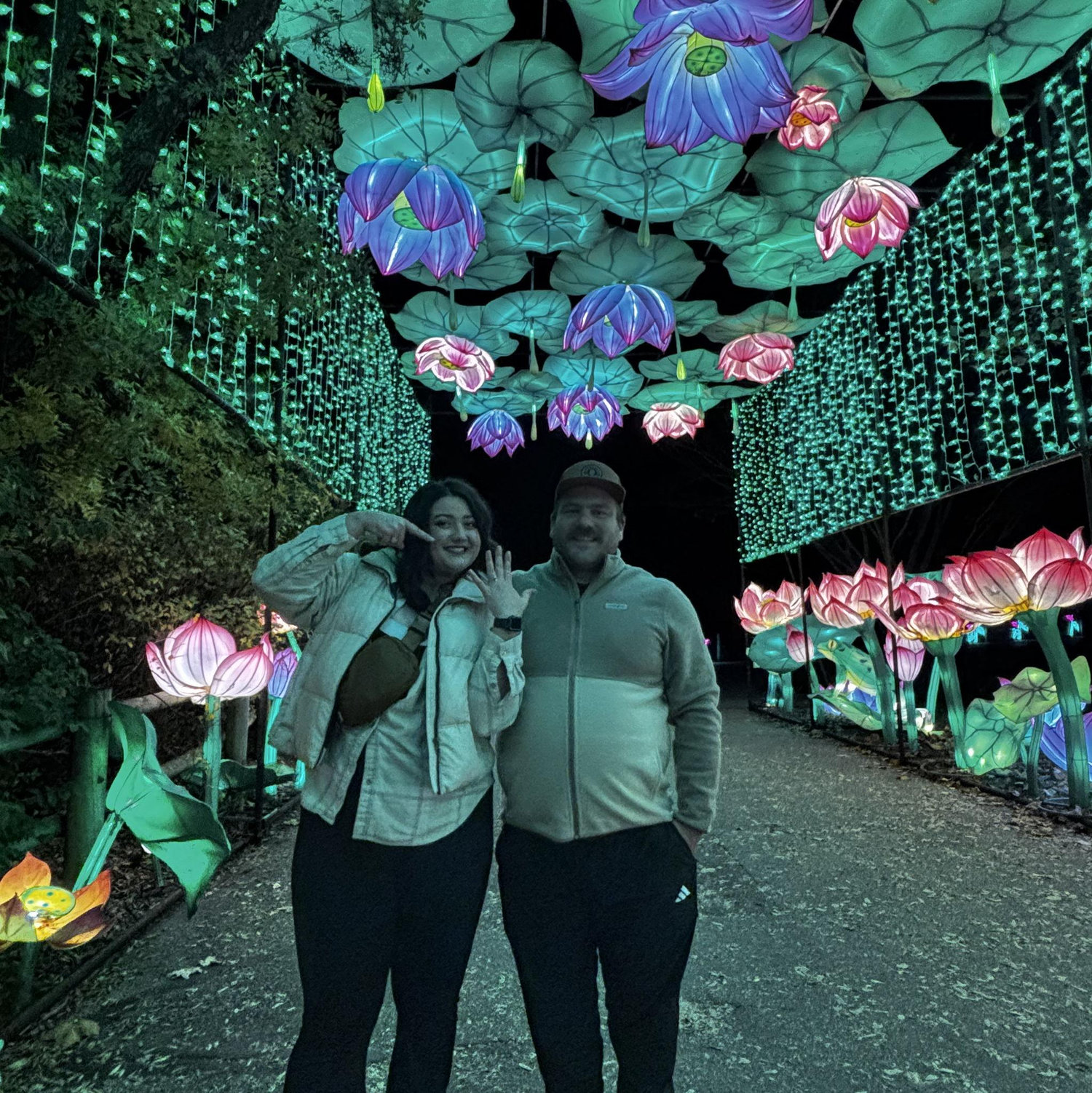 "surprise" engagement night at the Wichita zoo!