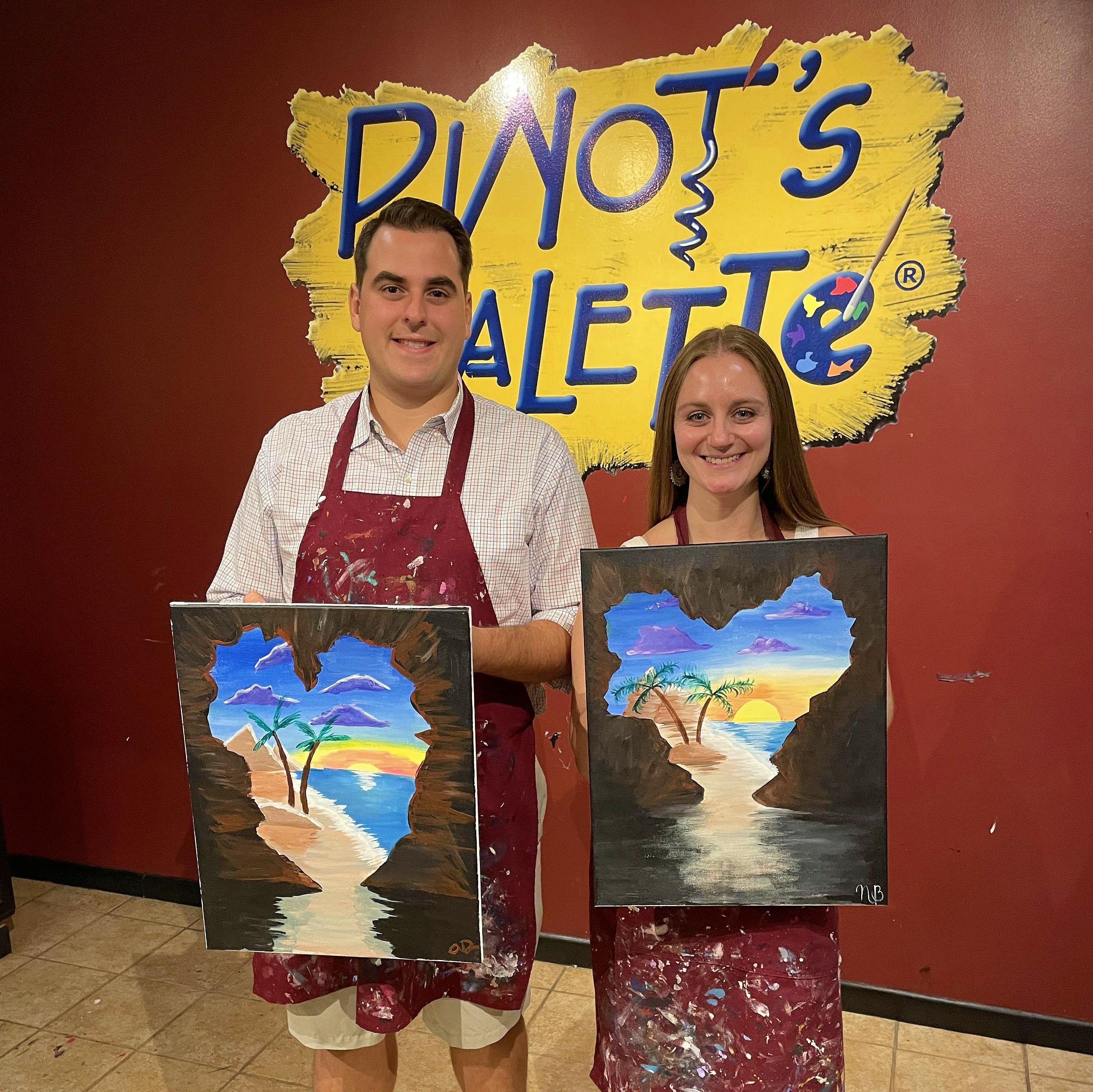 08.2023 - Our first date night since moving in together, and we're still arguing who's painting came out better!