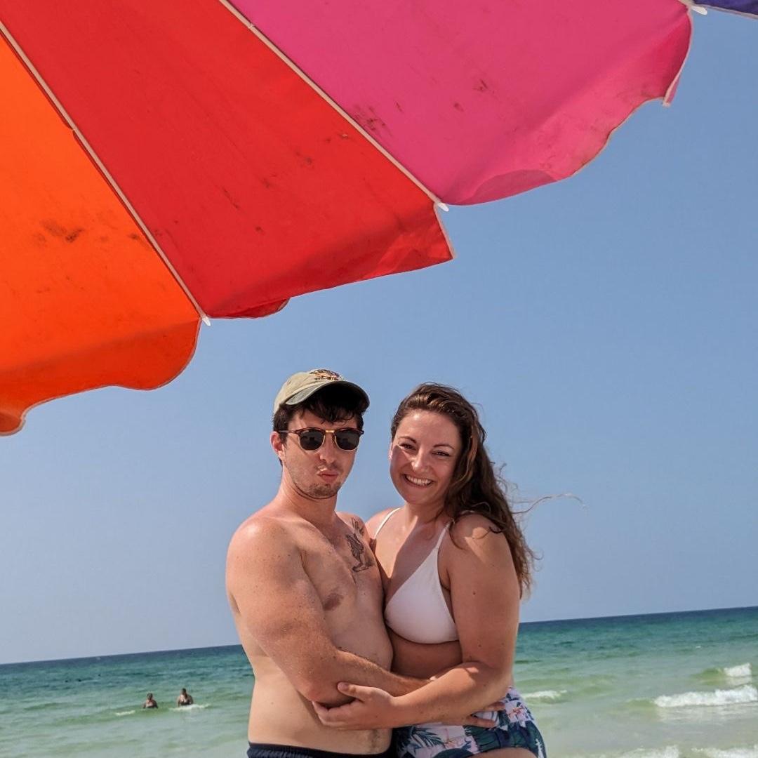Our first of many beach trips together 
June 2023