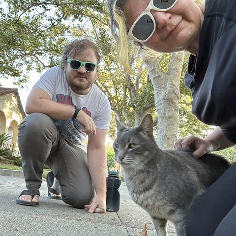 Making friends with a neighborhood cat. June 27th, 2024.