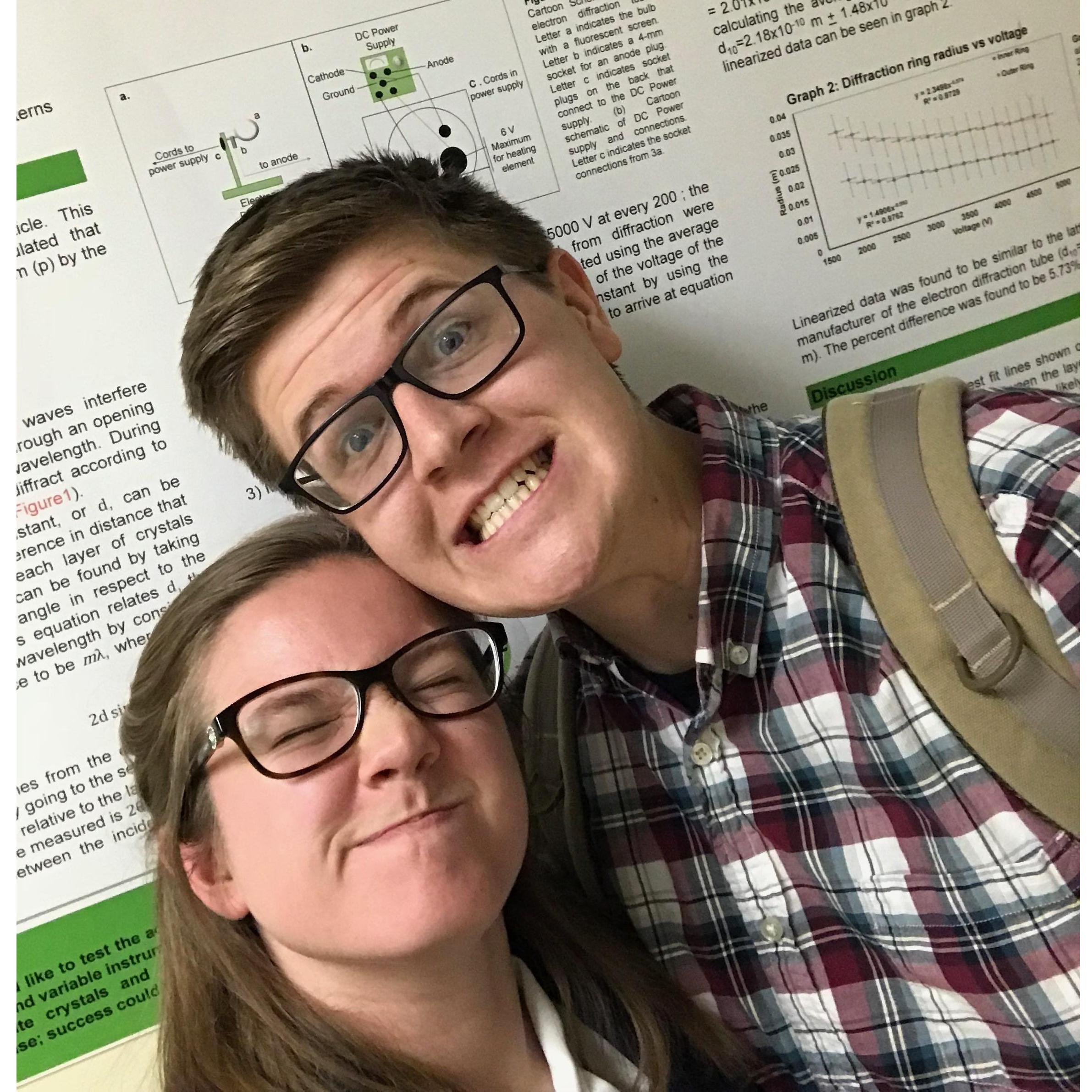 Our first project in physics together; our professor told us once that we argued like him and his wife.