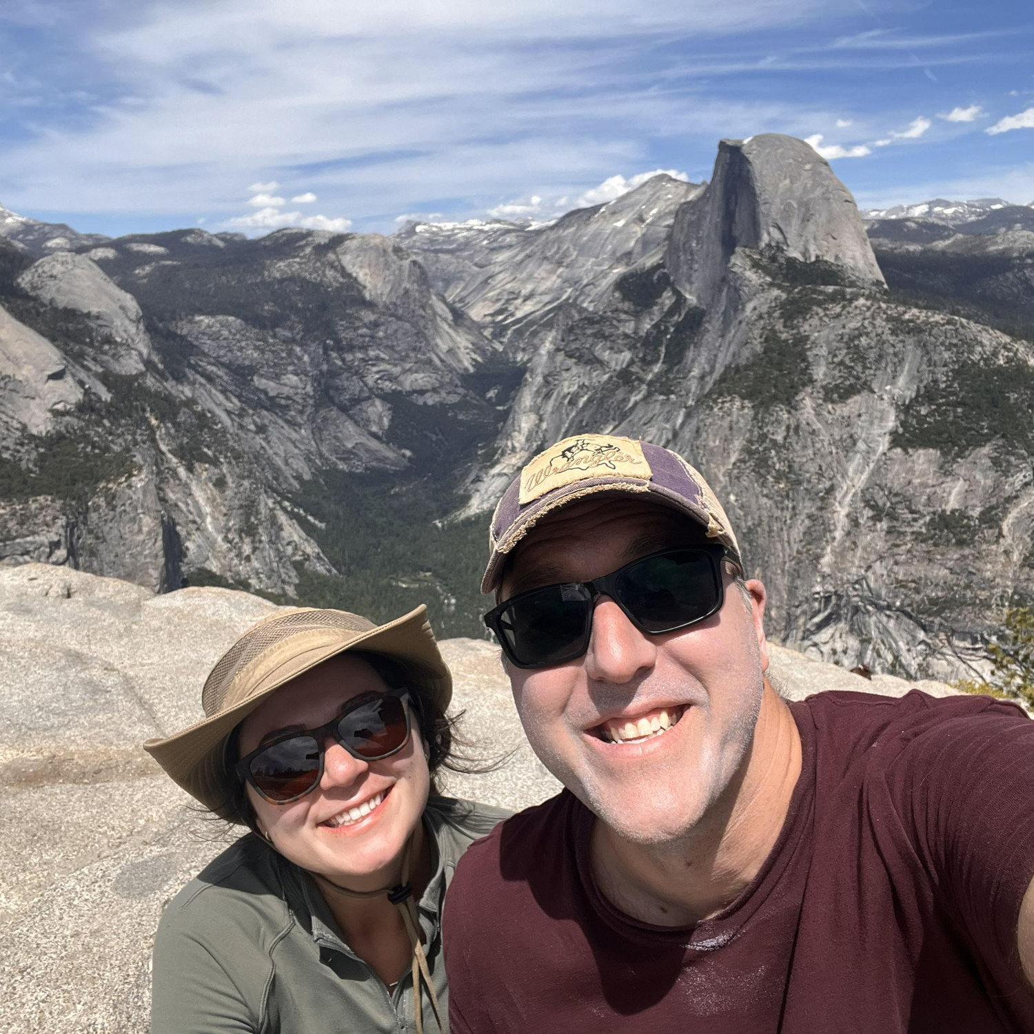 Yosemite holds so many memories for us. But this moment after hiking to the top of Glacier Peak was a highlight! Look at Half Dome in the background!