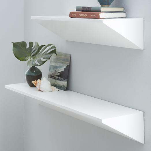 Floating Wedge Shelf - White 3ft long