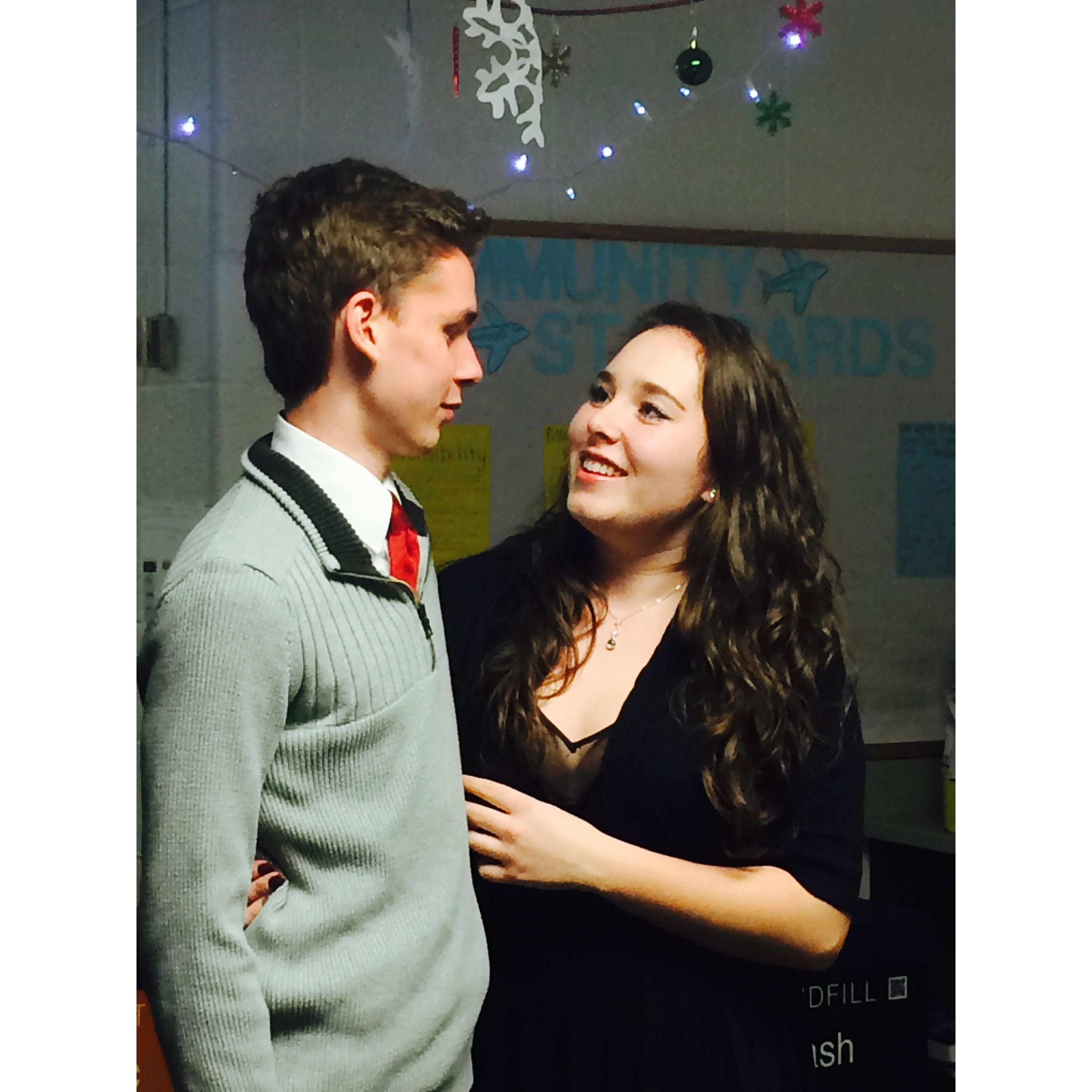 Olivia and Vince in the common area of their freshman year dorm at American University in 2014.