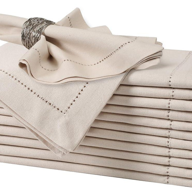 Cloth Napkins,Cotton Napkins,Dinner Napkins Cloth,Cloth Napkins Set of 12 Cotton,Napkins Cloth,Cloth Napkin Cotton,Hemstitched Wedding Napkins, Machine Washable Napkins 18x18 Oat Meal