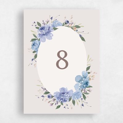 Blue Wedding Table Number - Reagan
