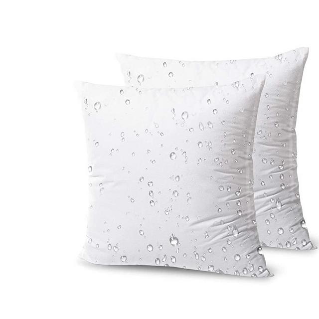 Phantoscope Premium Outdoor Pillow Inserts - Pack of 2 Square Form Decorative Throw Pillow Couch Sham Cushion Stuffer 18 x 18 inches- Water, Mildew, Dust Mite Resistant