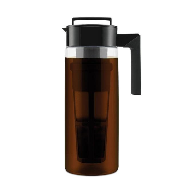 Takeya 10311 Patented Deluxe Cold Brew Iced Coffee Maker with Airtight Seal & Silicone Handle, Made in USA, 2-Quart, Black BPA-Free Dishwasher-Safe