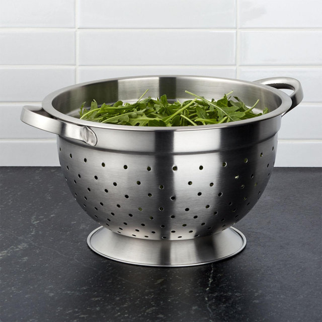 Crate and Barrel, Footed Stainless Steel Colander | Zola
