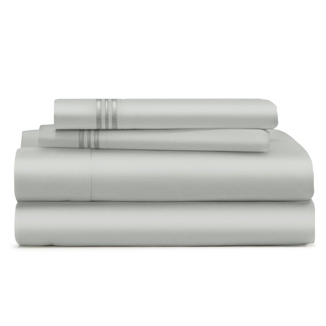 Cosy House Collection Everyday Bed Sheet Set - Silver, Queen