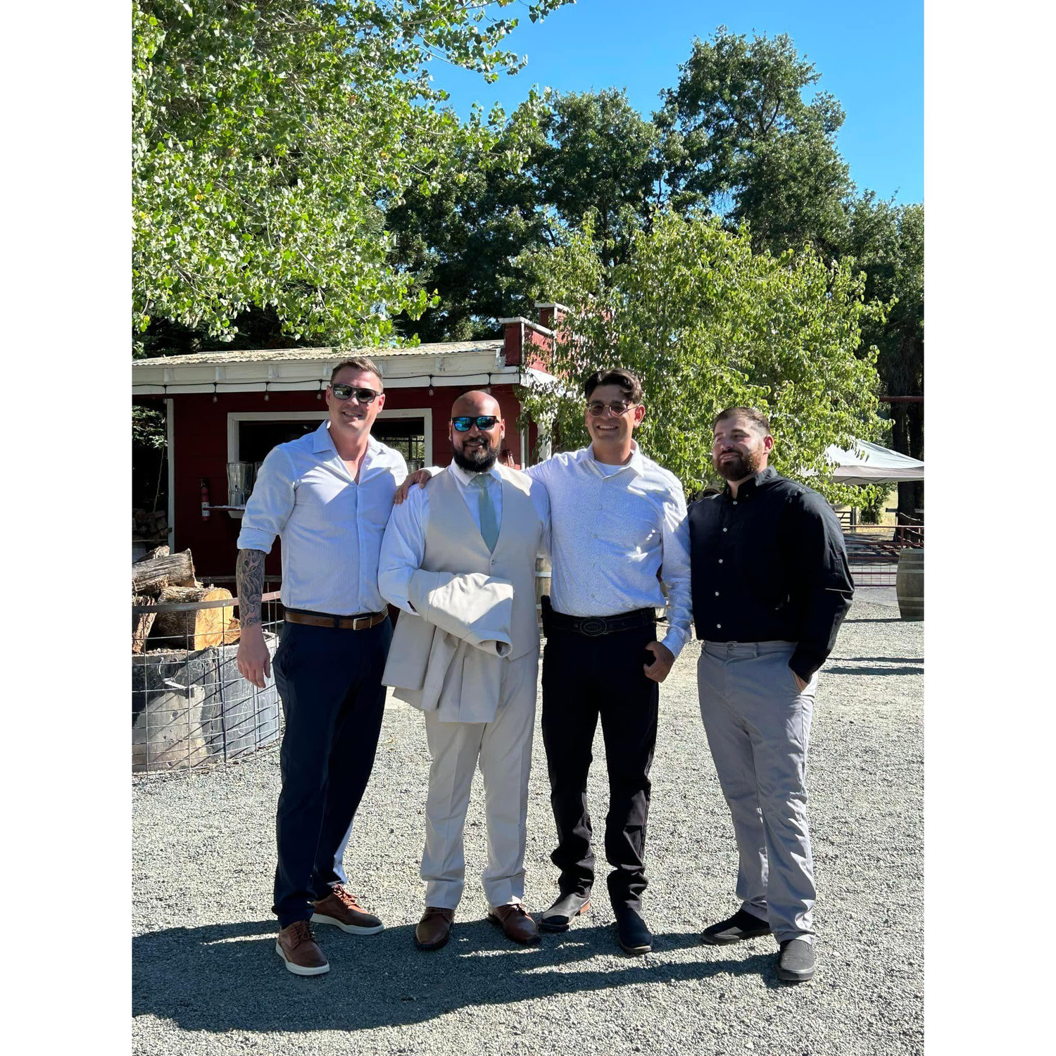 Ricky Mora and friends at his wedding