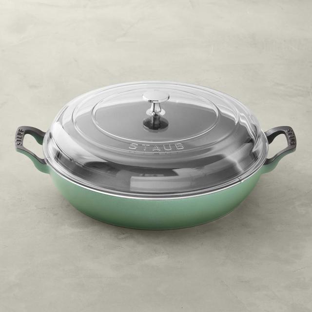 Staub Enameled Cast Iron Everything Pan, 3 1/2-Qt., Sage
