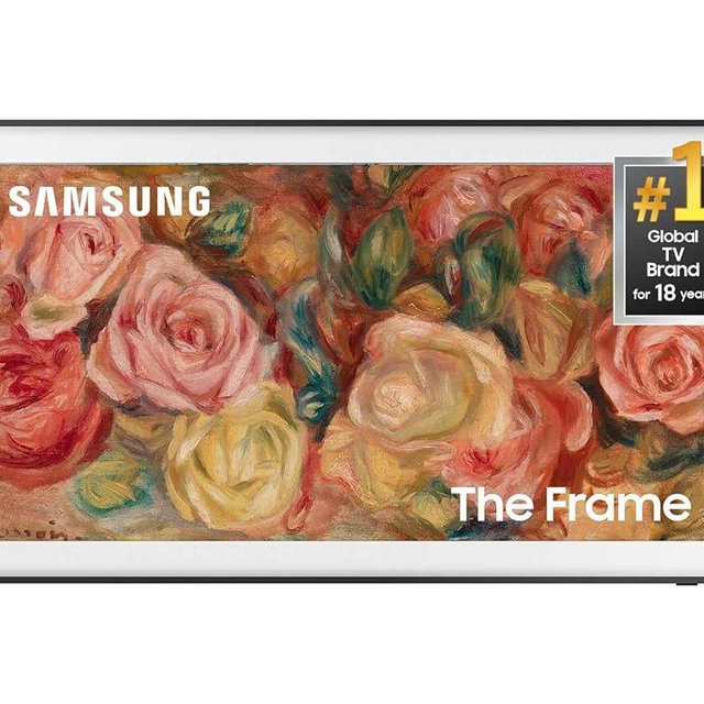 SAMSUNG 43-Inch Class QLED 4K LS03D The Frame Series Quantum HDR Smart TV w/Dolby Atmos, Art Mode, Anti-Reflection, Customizable Frame, Slim Fit Wall Mount with Alexa Built-in (QN43LS03D, 2024 Model)