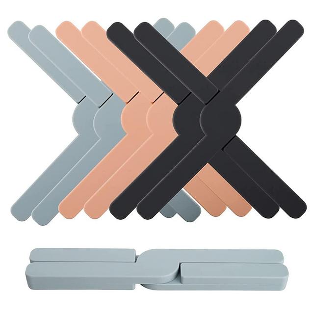 ZOOFOX 6 Pack Trivets, Foldable Silicone Cross Trivet, Heat-Resistant Collapsible Folding Trivet Mat for Hot Dishes Cooking Pot and Pans