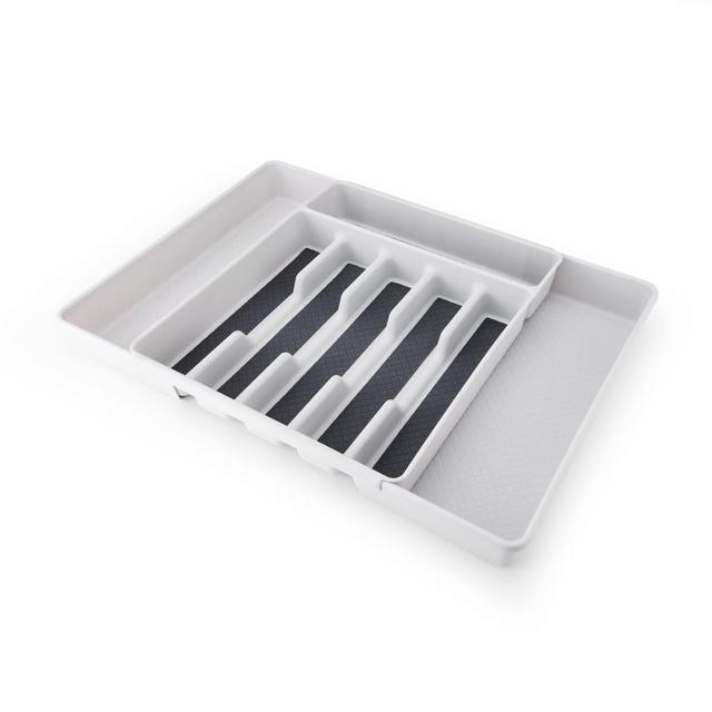 Simply Essential™ Expandable Flatware Organizer in Light Grey/Dark Grey