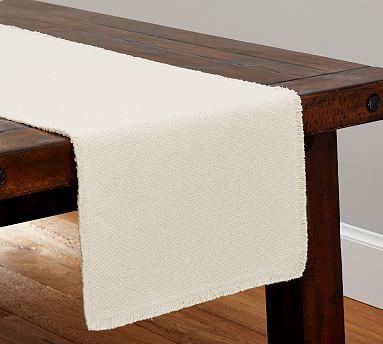 Mason Handwoven Cotton Fringe Table Runner