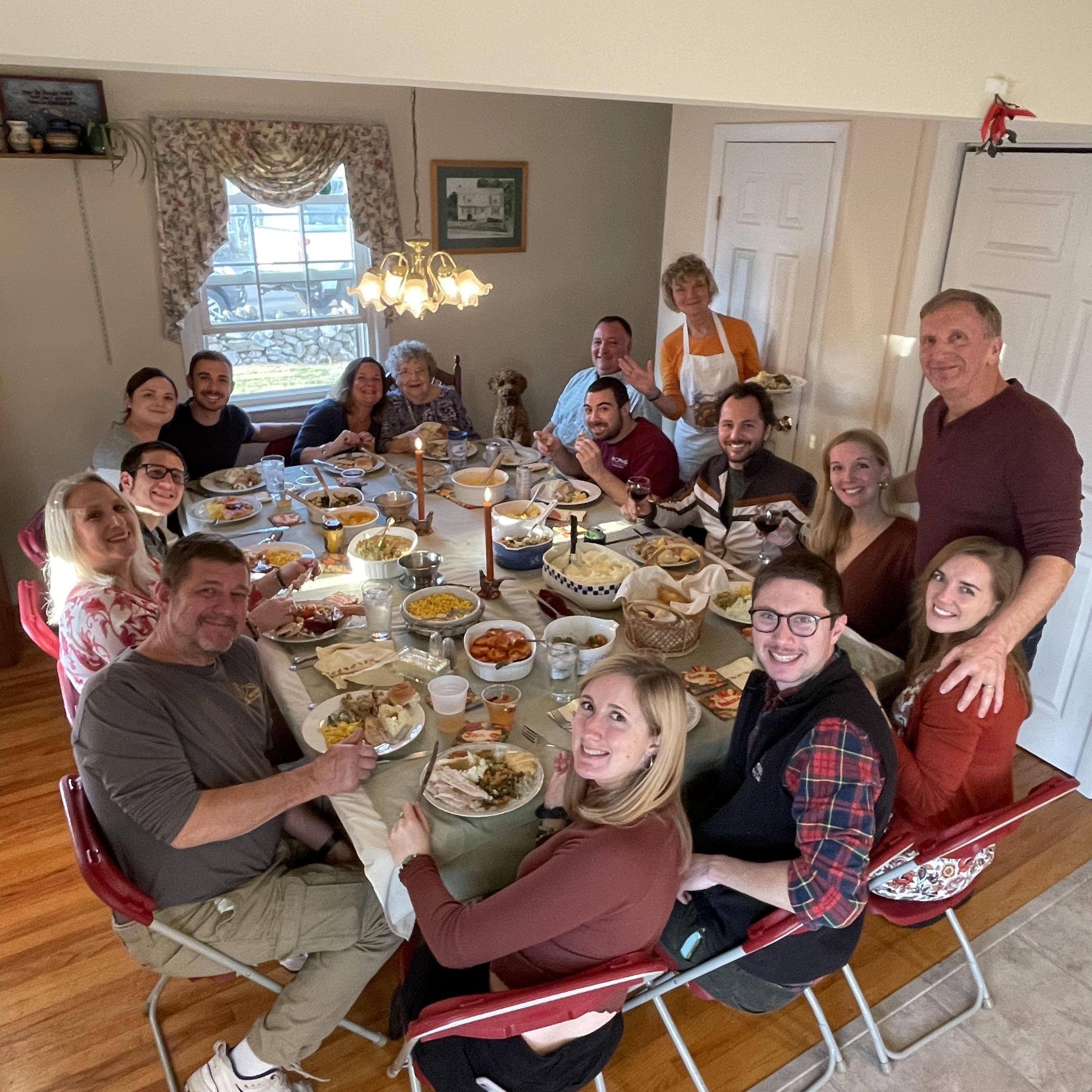 George's first Thanksgiving with the whole Victor gang