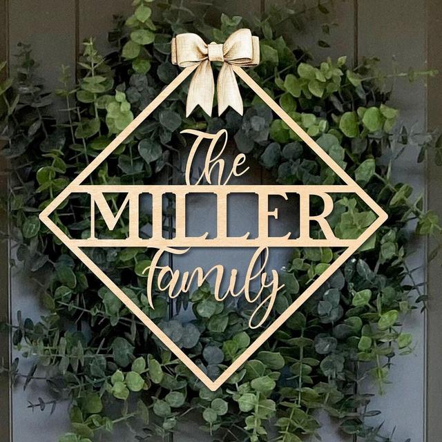 Front Door Sign | Front Door Decor | Holiday Door Hanger | Winter Sign | Monogram Door Hanger | Family Name Sign | Personalized Sign