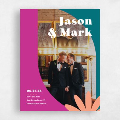 Teal, Blue Wedding Save the Date - Peoria Photo