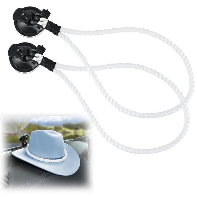 MARKBIT Cowboy Hat Holder for Your Vehicle, Cowboy Hat Mounts for truck, Handmade Rope Cowboy Hat Rack for Pickup Truck and Home (2PCS)