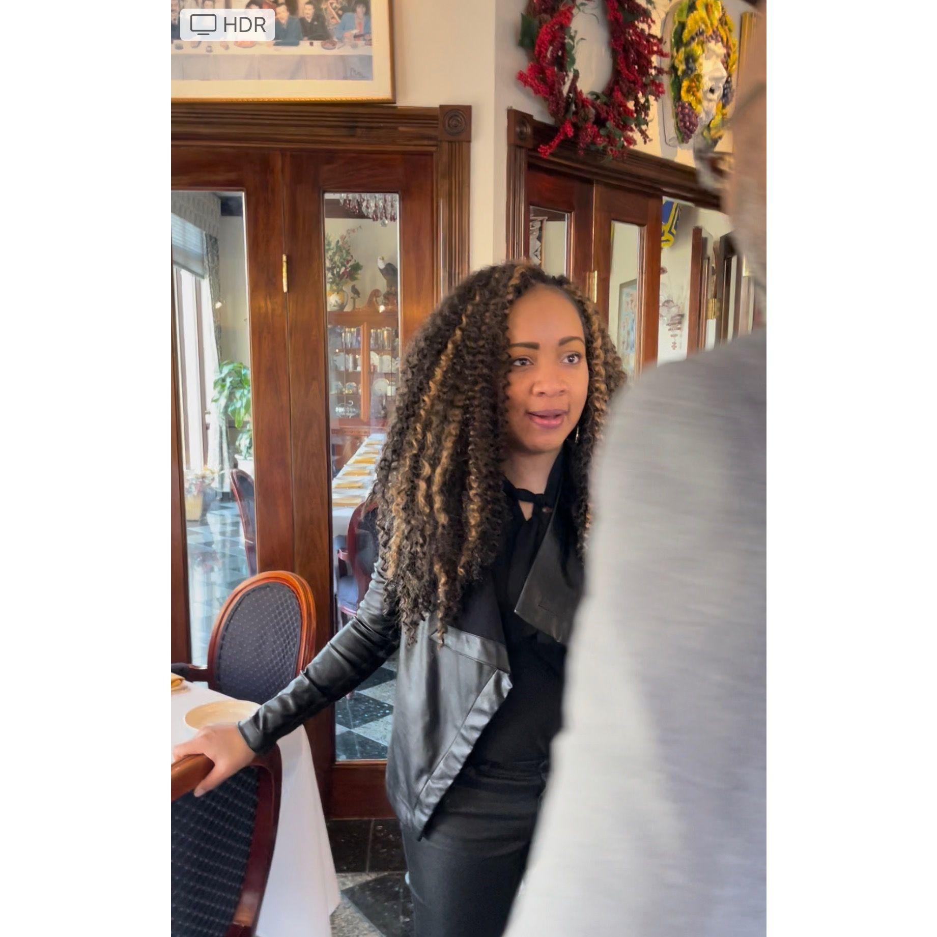 The look of shock when he proposed in the restaurant