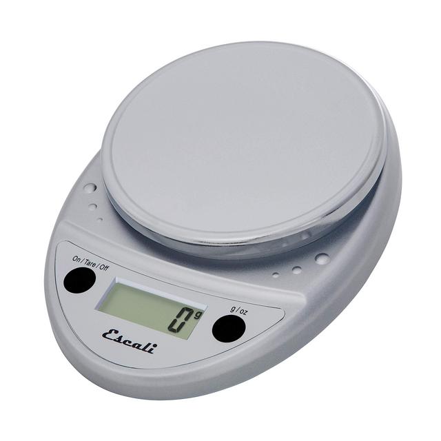 Escali Primo P115C Precision Kitchen Food Scale for Baking and Cooking, Lightweight and Durable Design, LCD Digital Display, 8" x 6" x 1.25", Chrome