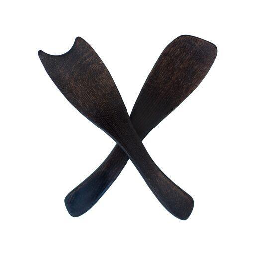 Ebonized Rustic Salad Servers