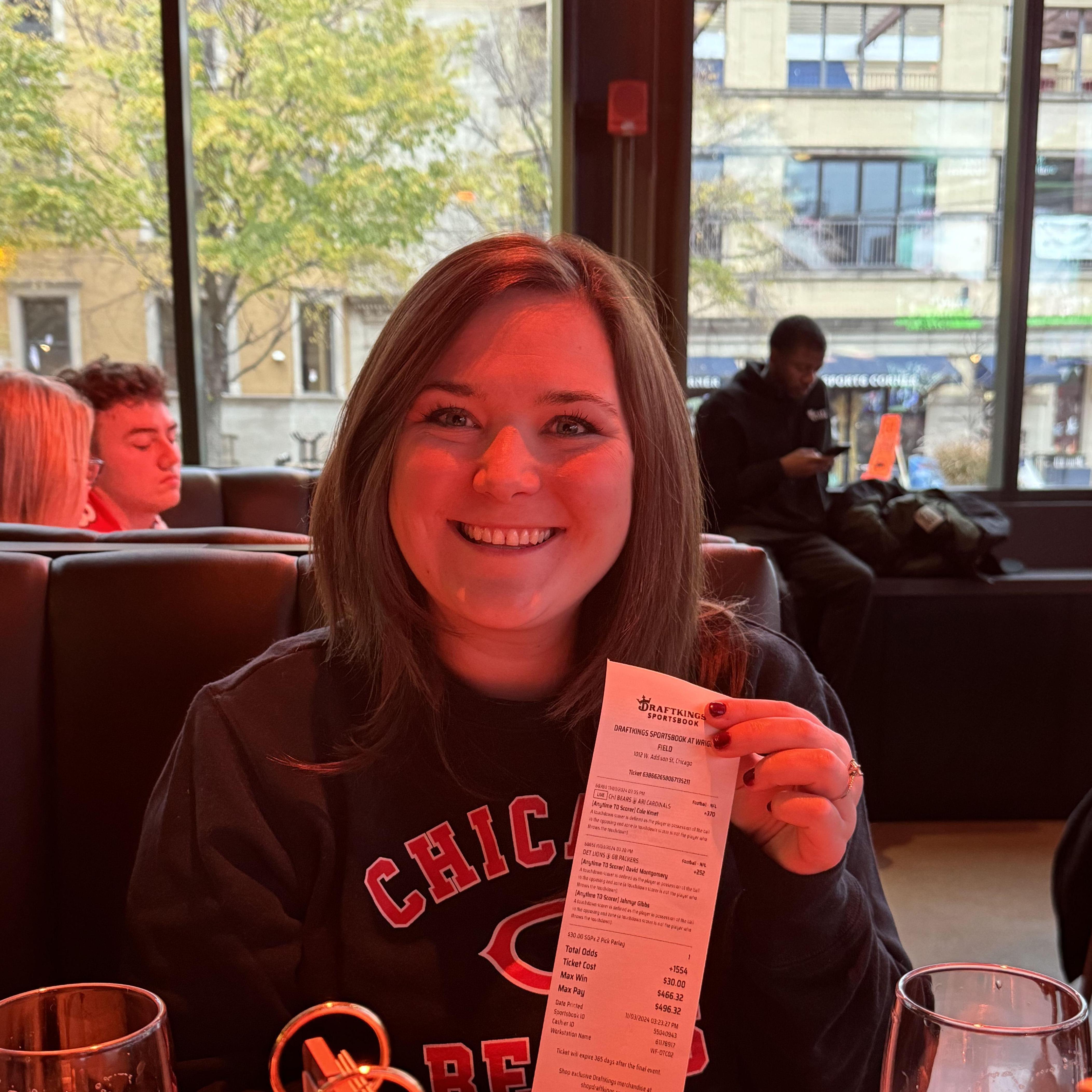 Julie's first parlay!