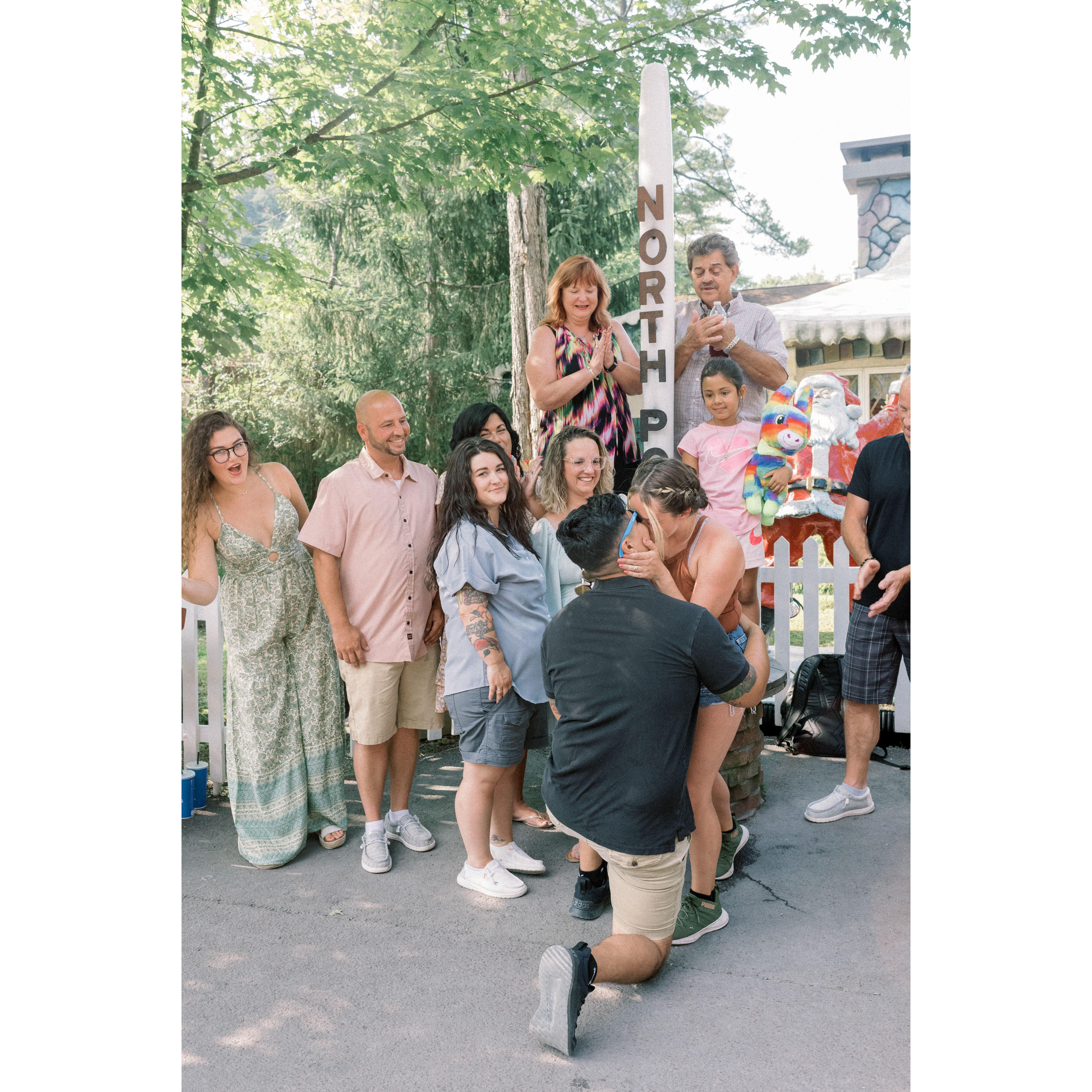 On July 23rd, 2023, during our family vacation to Knoebels Lawrence surprised not only me but my family by proposing!