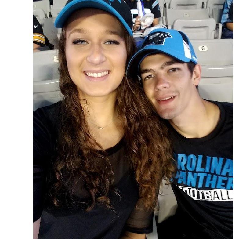 Cheering on Mike's favorite football team!